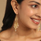 Nuyug 18k String of Pearls Gold Anti Tarnish Earrings | Swadesiicart