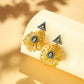 Nuyug 18K Gold-Plated Stones & American Diamond Studded Contemporary Wire Drop Earrings | Swadesiicart