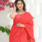 Beatitude Red Cotton Ghicha Pallu Saree