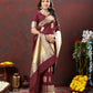Lorenvalley Fashion Maroon Soft Silk Woven Design Gold Zari Weaving Saree - Swadesiicart