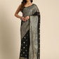 Ahalyaa Women's Traditional Semi Stitch Saree - Black | Swadesiicart