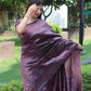 DEIANA'S Beautiful Designer Golden zari Soft Lichi Silk Saree - Purple - Swadesiicart