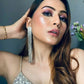 Silver Zircoin Long Danglers In Sparkling White Earrings. By House of Ree - Swadesiicart