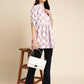 White Poly Rayon Digital Printed A-line Top - Tarini - Swadesiicart