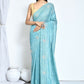Blue Crepe Silk Sequence Embroidered with Stone work Saree - Nimaya Benzy