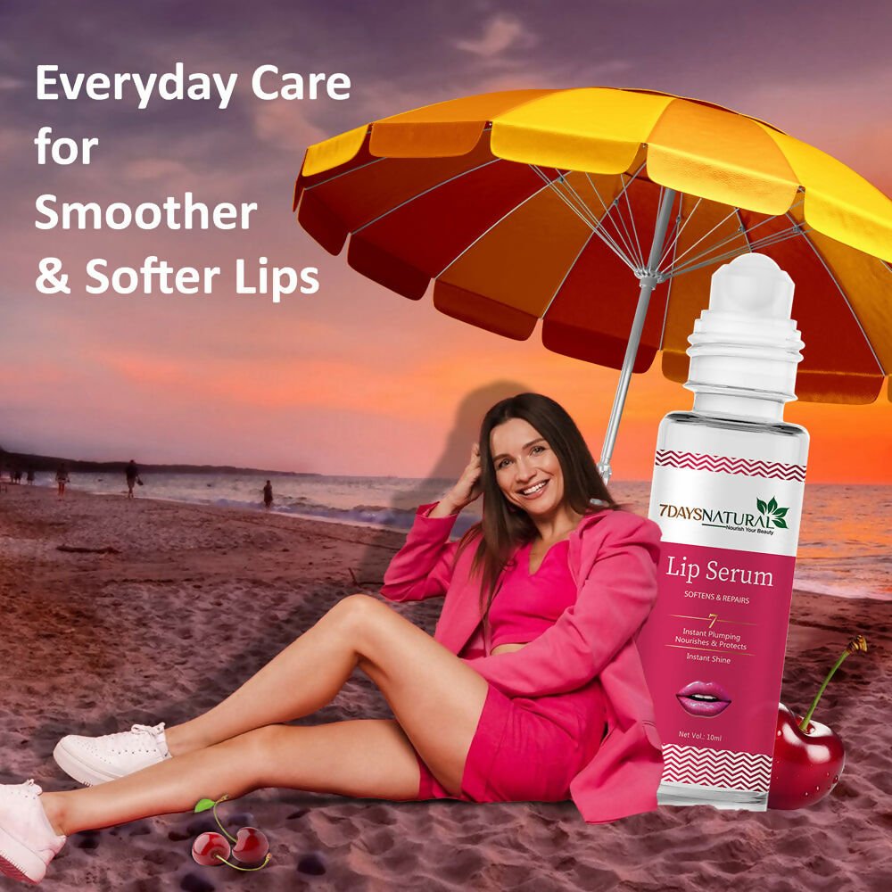 7 Days Premium Pink Lip Serum Oil For Lip Shine, Glossy, Soft With Moisturizer - Swadesiicart