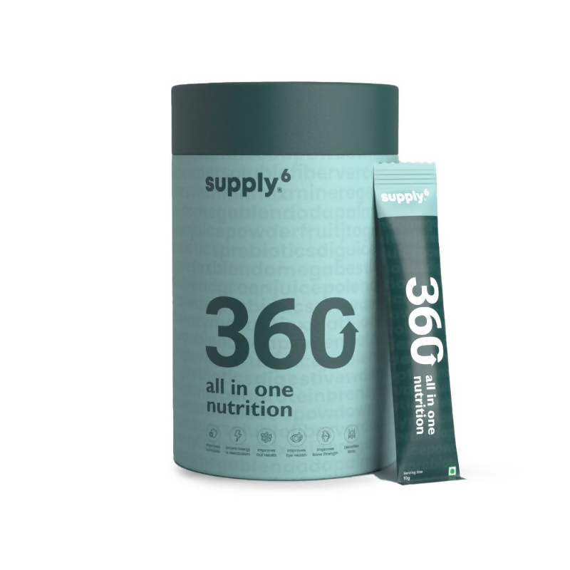 Supply6 360 Daily Health Supplement 63+ Nutrient, Multivitamin, 3B CFU Probiotic & Superfood | Swadesiicart
