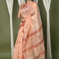 Very Much Indian Handloom Cotton Silk Maheshwari Saree With Sleek Golden Border - Beige | Swadesiicart