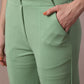Myshka Women's Sea Green Solid Boat Neck Party Top With Trousers Co-ord set - Swadesiicart