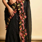Vamsee Black Georgette Designer Saree - Swadesiicart