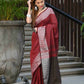 Beatitude Red Cotton Jacqaurd Border Tangail Handloom Saree