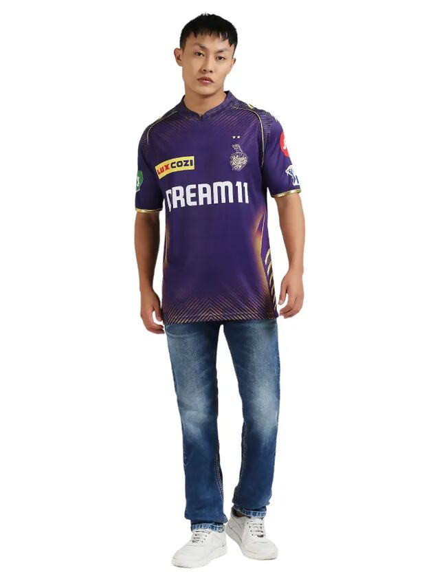 Kolkata Knight Riders Men Purple Printed Half Sleeves Jersey IPL, T20 | Swadesiicart