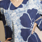 Breathables Women’S Loungewear Long Kurta Co-Ord Set Cotton Blue Floral Print