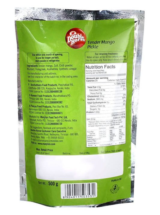 Double Horse Tender Mango Pickle - Swadesiicart