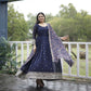 Jyoti Fashion Women's Navy Blue Faux Blooming Sequins with Zari Embroidery Anarkali Dress with Dupatta | Swadesiicart