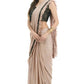 Mominos Fashion All Season Wear Beige And Black Colour Ruffled Ready To Wear Saree - Mominos Fashion