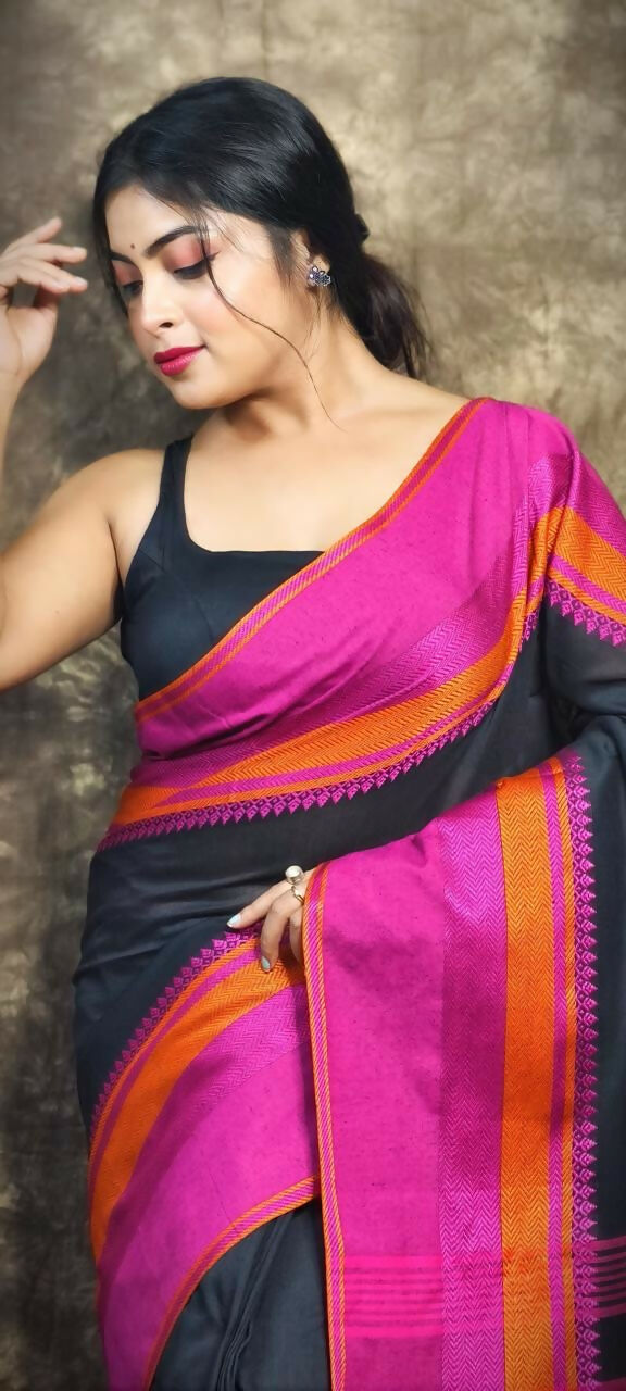 Exclusive Collection Block Print Pure Cotton Handloom Gorgeous Saree - Swadesiicart