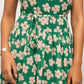 FIORRA Women's Green Georgette Floral Printed Western Dress - Swadesiicart