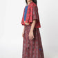Lil Drama Ethnic Twist Girls Red Print Flared Palazzo With Top And Jacket Co-Ordinate Set - Swadesiicart