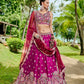 House of Panchhi Burgundy Satin Silk Sequins And Zarkan Embroidery Lehenga Choli & Dupatta | Swadesiicart