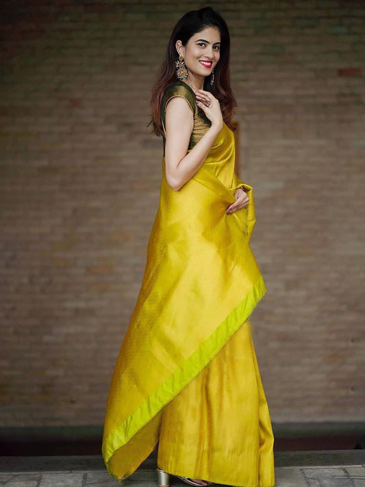 Kalini Woven Design Silk Cotton Zari Banarasi Saree | Swadesiicart
