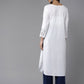 ADA Ethnic Motifs Embroidered Chikankari White Romance Kurta | Swadesiicart