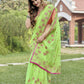 Vamsee Rashmika 2.0 Green Georgette Silk Saree - Swadesiicart
