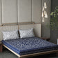 DDecor Blue & White Ethnic Motifs Cotton 140 TC King Bedsheet With 2 Pillow Covers - Swadesiicart
