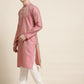 Sojanya Ethnic Motif Woven Design Mandarin Collar Straight Kurta With Churidar | Swadesiicart