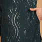 Sojanya Ethnic Motif Embroidered Band Collar Sequinned Pure Cotton Kurta | Swadesiicart