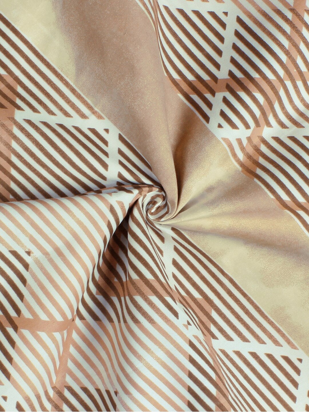 Story@home Brown & White Striped Microfiber 180 TC Bedsheet With Pillow Cover - Swadesiicart