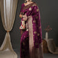 Anouk Purple & Gold-Toned Ethnic Motifs Zari Banarasi Saree | Swadesiicart