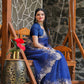 Tikhi Imli Blue Embroidered Organza Saree | Swadesiicart