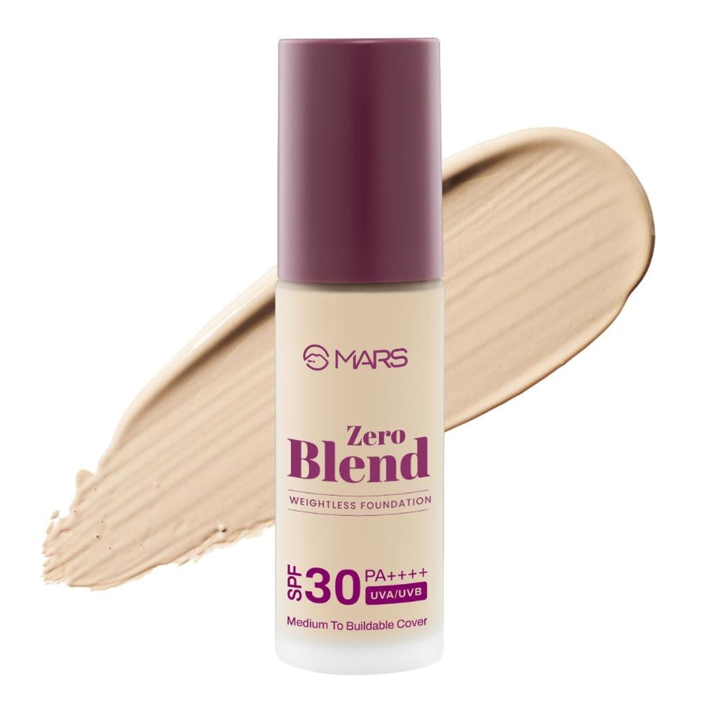 MARS Cosmetics SPF30 PA+++ Zero Blend Weightless Foundation - 03 Cashew Delight - Swadesiicart