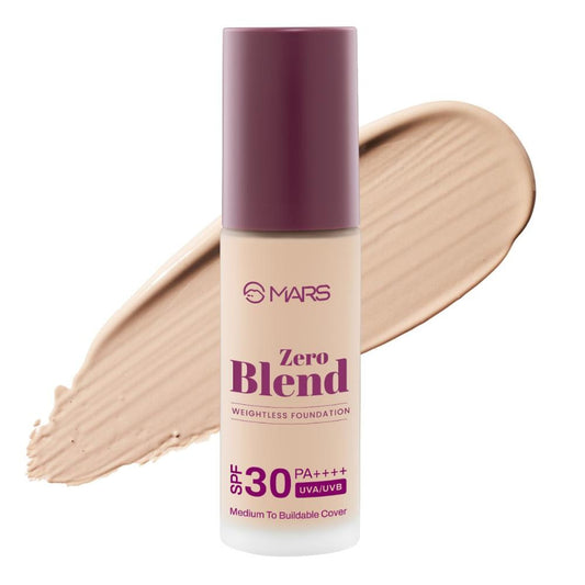 MARS Cosmetics SPF30 PA+++ Zero Blend Weightless Foundation - 04 Almond Butter - Swadesiicart