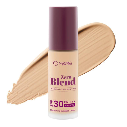 MARS Cosmetics SPF30 PA+++ Zero Blend Weightless Foundation - 06 Honey Gold - Swadesiicart
