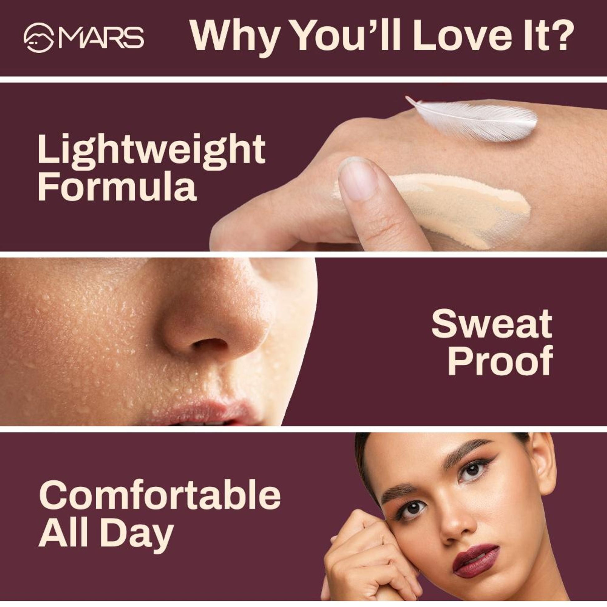 MARS Cosmetics SPF30 PA+++ Zero Blend Weightless Foundation - 07 Caramel Glow - Swadesiicart