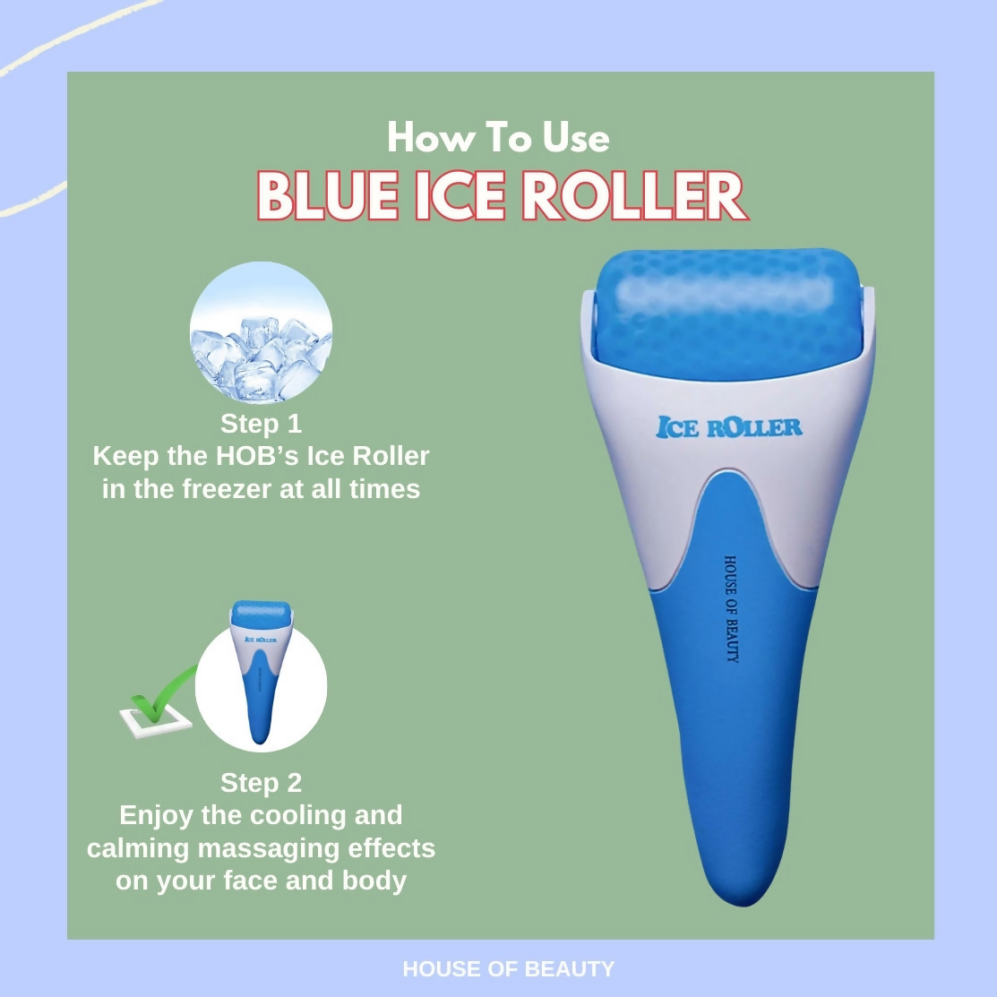 House of Beauty ICE Roller - Blue - Swadesiicart