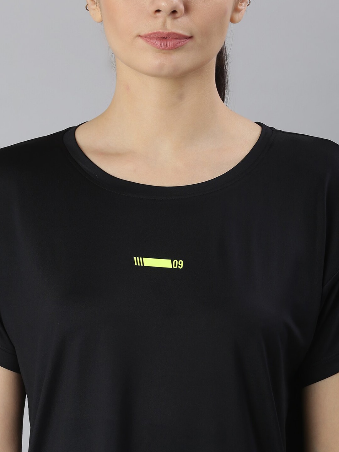 MKH Women Black Dri-FIT Sports T-shirt - Swadesiicart