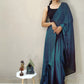 Mitera Blue Ombre Dyed Ready To Wear Saree | Swadesiicart