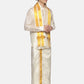 Sethukrishna Men Cream Solid With Angavastram | Swadesiicart