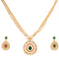 Saraf RS Jewellery Women Gold-Polished Multi Coloured AD Studded Pearl Mala & Earrings Set - Swadesiicart