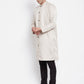 Even Apparels Beige Rayon Men's Sherwani Kurta With Open Front | Swadesiicart