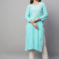 ADA Ethnic Motifs Embroidered Chikankari Cotton Kurta | Swadesiicart