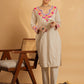 HOUSE OF KARI Floral Embroidered Chikankari Kurta With Palazzo | Swadesiicart