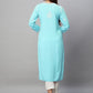 ADA Ethnic Motifs Embroidered Chikankari Cotton Kurta | Swadesiicart
