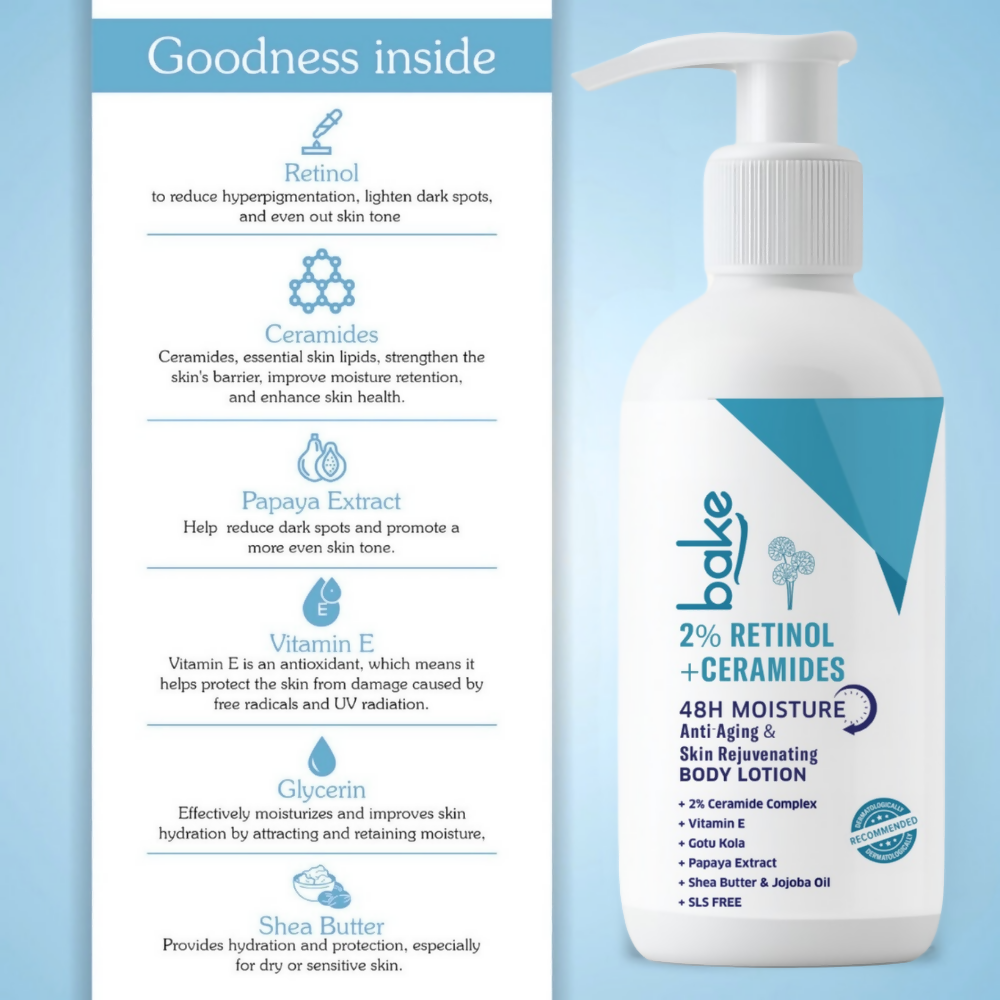 Bake 2% Retinol + Ceramides Body Lotion | Swadesiicart