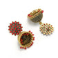 Mominos Fashion Joharkamal Kundan work Jhumka with Red Beads - Swadesiicart