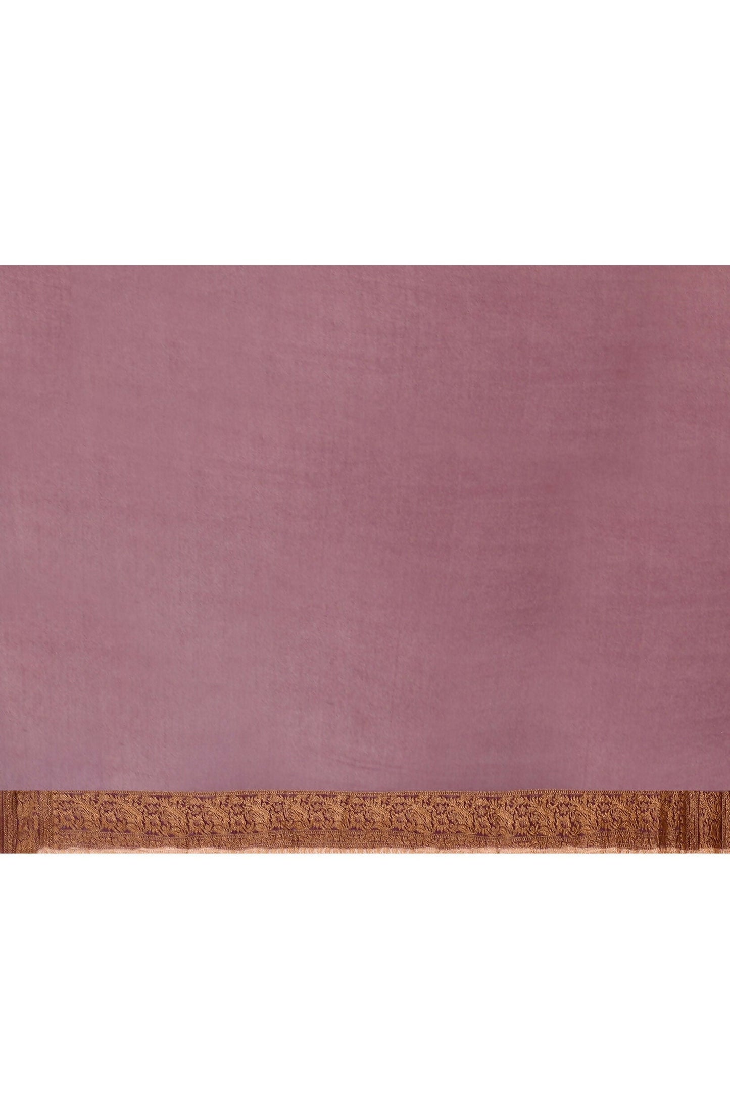 Joban Fashion Ivory Crepe Chiffon Pure Handloom Banarasi Silk Saree | Swadesiicart