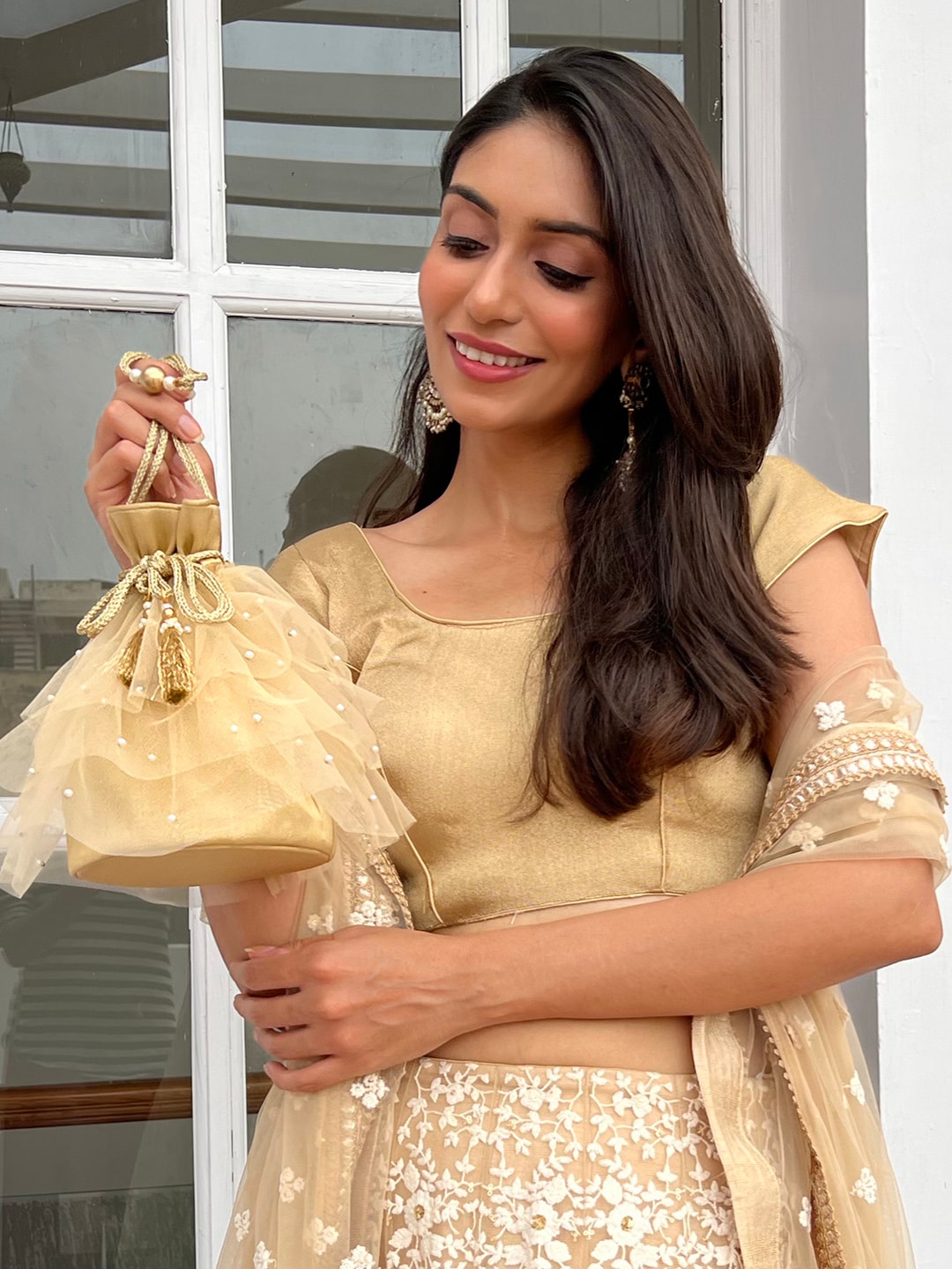 Masq Embellished Potli Clutch - Swadesiicart